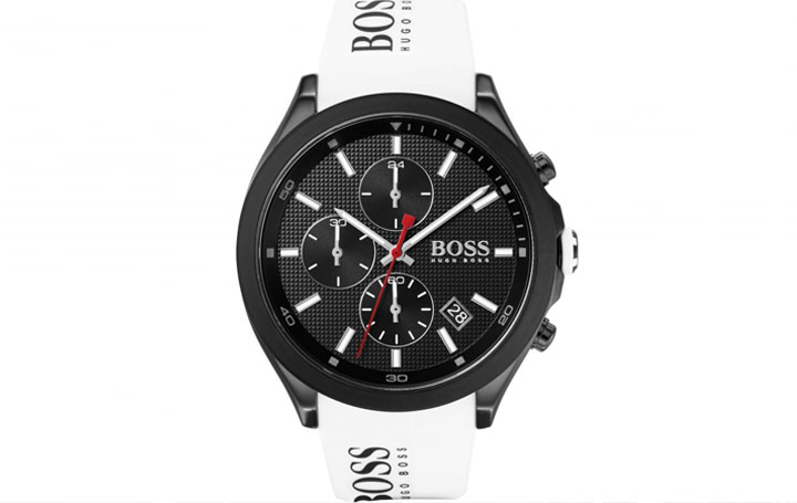 montre boss velocity noir blanc