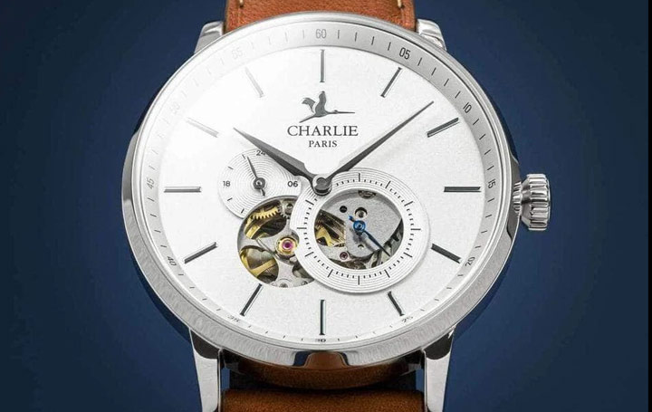 Initial Initial C ur Ouvert Blanc la montre pour homme par